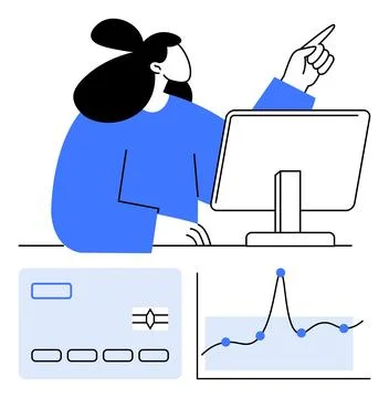 Analyzing Data and Trends Digital Finance and Growth Visualization Concept Stock Illustration