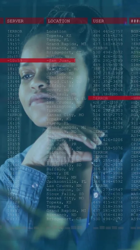 Analyzing data with animation, woman in denim jacket using computer screen Stock Footage 320160958