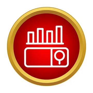 Analyzing data with bar chart and magnifying glass icon 스톡 일러스트