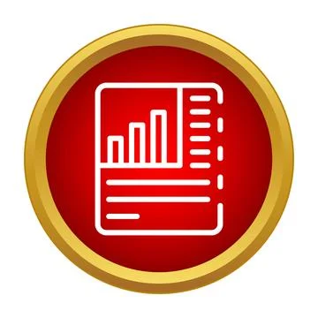 Analyzing data with a bar chart report icon Stock Illustration