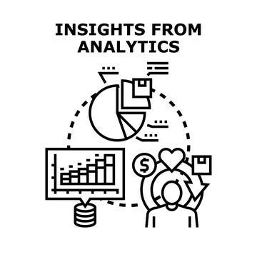 Analyzing data for business insights and customer lifecycle Illustrazione stock