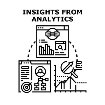 Analyzing data for business insights and strategic decision making 库存插图