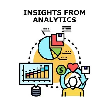 Analyzing data for business insights and customer lifecycle Stock Illustration