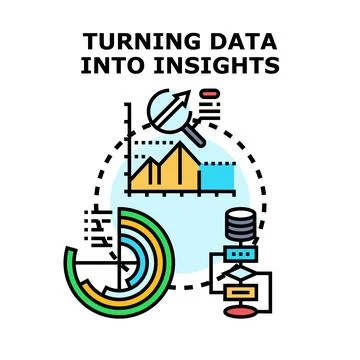 Analyzing data for business insights and information Stockillustratie