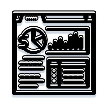 Analyzing data with business intelligence dashboard display イラスト素材