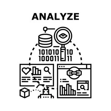 Analyzing data for business intelligence marketing insights Stock Illustration