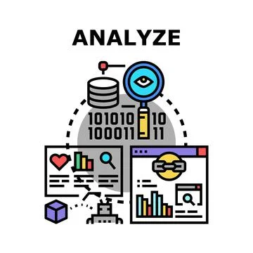Analyzing data for business intelligence marketing insights Stock Illustration