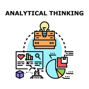 Analyzing data for business strategy and problem solving Stock Illustration