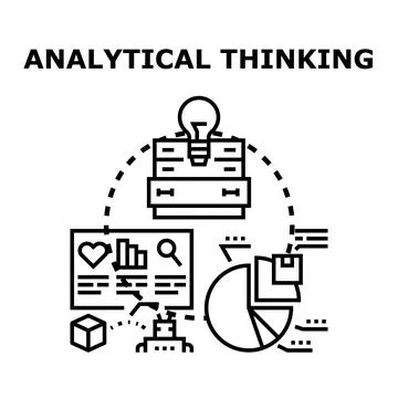 Analyzing data for business strategy and problem solving Stock Illustration
