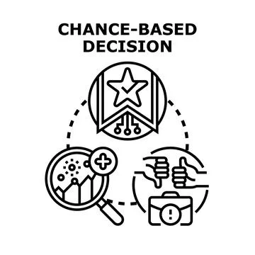 Analyzing data for chance based decision making process Stock Illustration