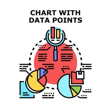 Analyzing data with charts and magnifying glass Stock Illustration