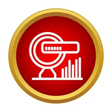 Analyzing data with charts and progress bar icon 库存插图