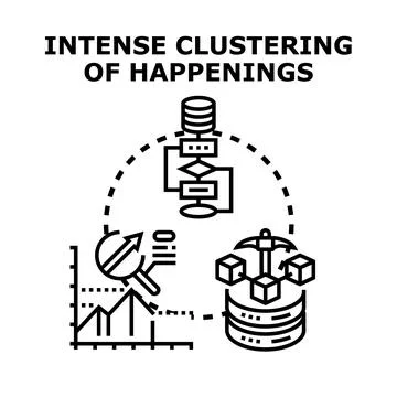 Analyzing data clustering, algorithm processing, and mining concept Stockillustratie