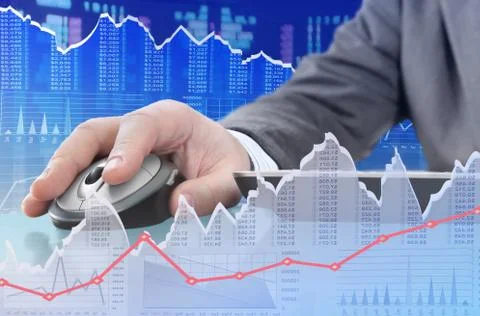 Analyzing Data on Computer Stock Photos