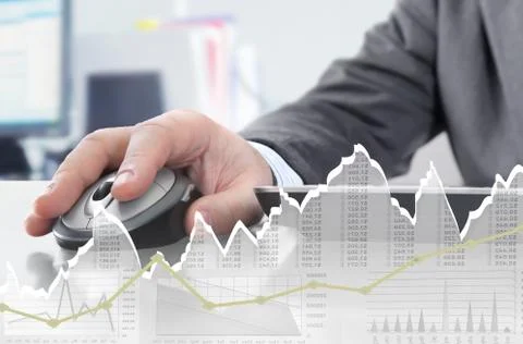 Analyzing Data on Computer Stock Photos