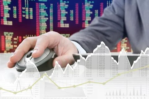 Analyzing Data on Computer Stock Photos