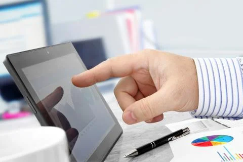 Analyzing Data on Computer Stock Photos