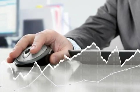 Analyzing Data on Computer Stock Photos