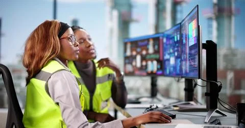 Analyzing Data on Computers Foto stock