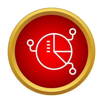 Analyzing data with connected pie chart icon 스톡 일러스트