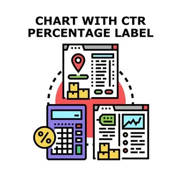Analyzing data with ctr percentage label concept Stock Illustration