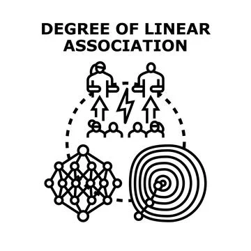 Analyzing data with degree of linear association concept Stock Illustration