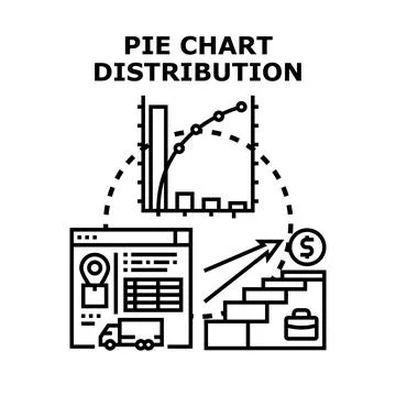 Analyzing data distribution for business growth strategy Stock Illustration