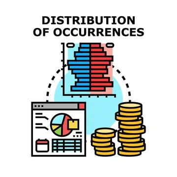 Analyzing data distribution for financial planning and business analysis Stock Illustration