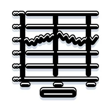 Analyzing data with financial chart showing waveform trends Stock Illustration