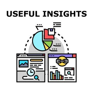 Analyzing data generating useful digital insights Stock Illustration