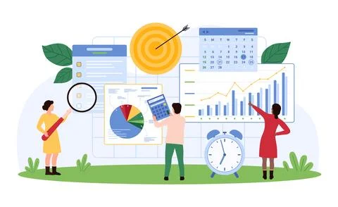 Analyzing Data for Goal Achievement concept Ilustração Stock