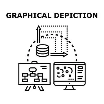 Analyzing data with graphical depiction and business strategy Stock Illustration