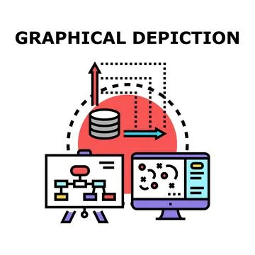Analyzing data with graphical depiction and business strategy Stock Illustration