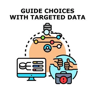 Analyzing data guiding strategic choices and business decisions 스톡 일러스트