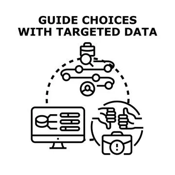 Analyzing data guiding strategic choices and business decisions 스톡 일러스트