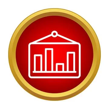 Analyzing data on a hanging bar chart presentation board Stock Illustration