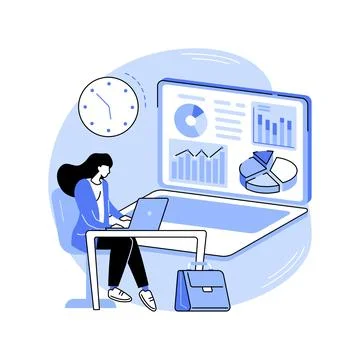 Analyzing data isolated cartoon vector illustrations. Illustrazione stock
