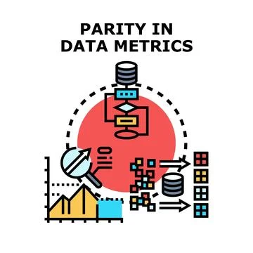 Analyzing data metrics for system parity and consistency 스톡 일러스트