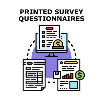 Analyzing data from paper and digital surveys Stock Illustration