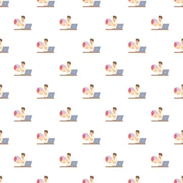 Analyzing data pattern with chart and laptop illustration イラスト素材
