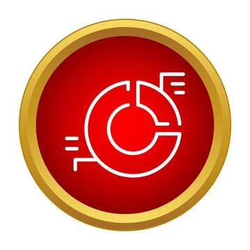 Analyzing data with pie chart icon button Illustrazione stock