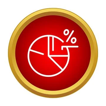 Analyzing data with a pie chart percentage icon Stock Illustration