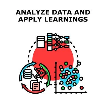 Analyzing data processing and applying machine learnings 库存插图