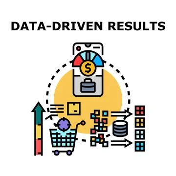 Analyzing data producing business growth results Stock Illustration