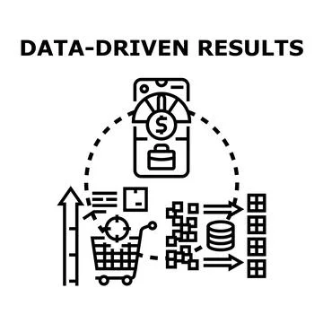 Analyzing data producing business growth results Stock Illustration