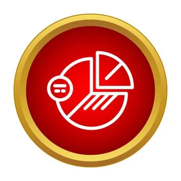 Analyzing data with a red pie chart button Illustrazione stock