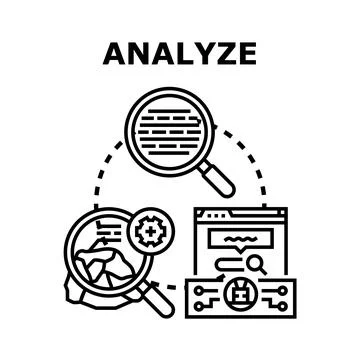 Analyzing data with research and process investigation Ilustración de archivo
