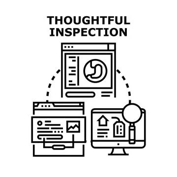 Analyzing data, researching website information, and medical inspection Stock Illustration