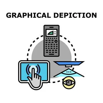 Analyzing data with touch control and eye tracking concepts Stock Illustration
