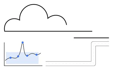 Analyzing Data Trends Cloud Computing and Network Infrastructure Connection Stock Illustration